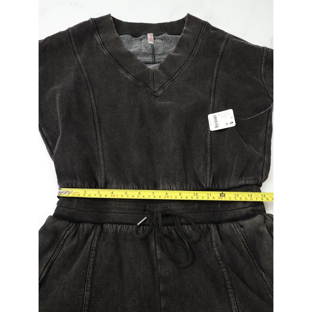 Free People Movement Intercept V-Neck Romper NWT Washed Black Sz M Athleisure - Picture 16 of 16
